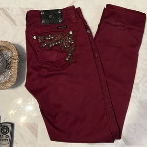 Miss Me Burgundy skinny pants 30